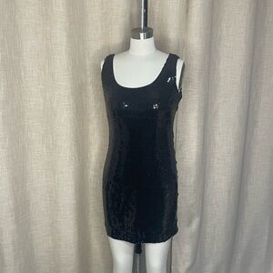 Alyn Paige Black Sequin Bodycon Mini Dress – Size M
